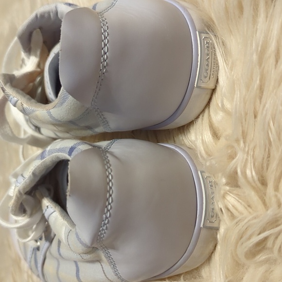 Coach Barrett light blue/yellow/white plaid shoes size 10B - Picture 3 of 8